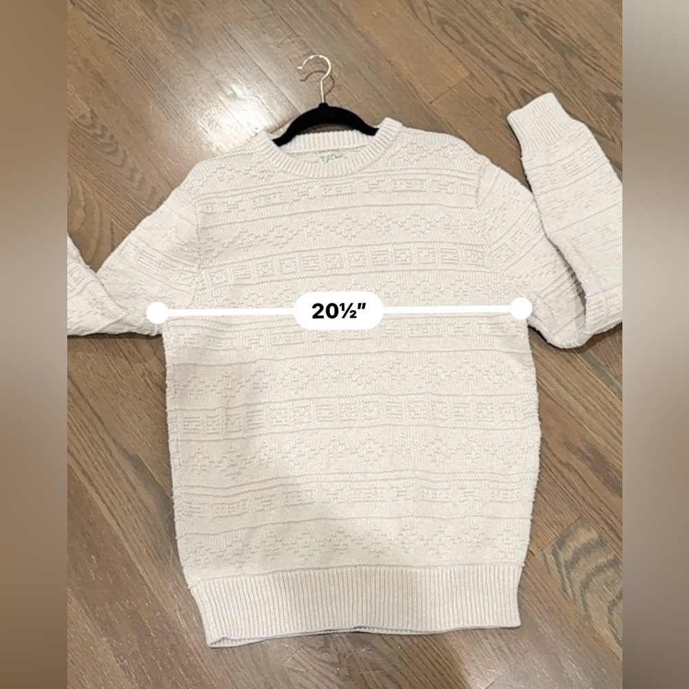 J. Crew Cable Knit Sweater cream fisherman style L classic prep nautical coastal - Picture 6 of 7